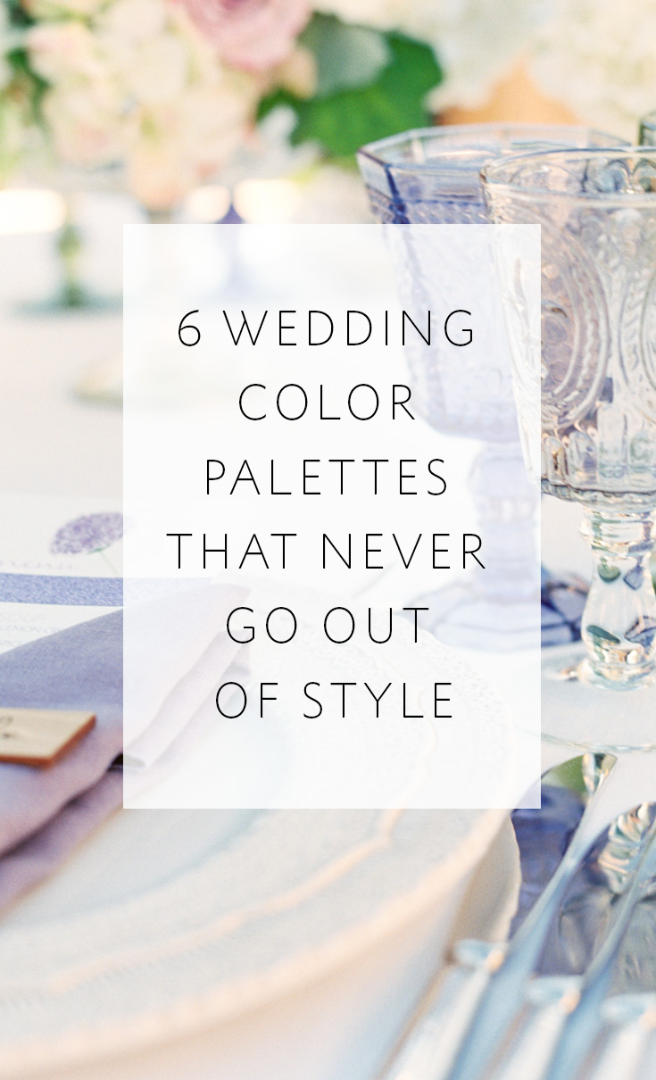 Beautiful wedding color palettes that are always in style