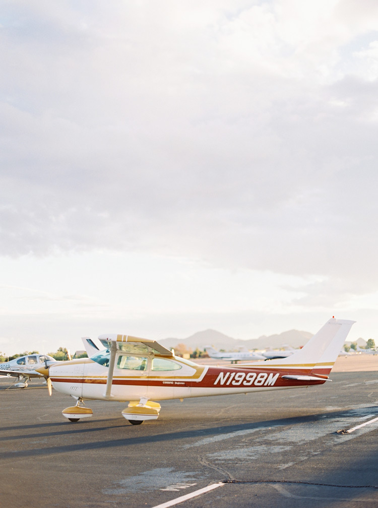 Small propeller plane on a private airfield. Outdoor photo locations.