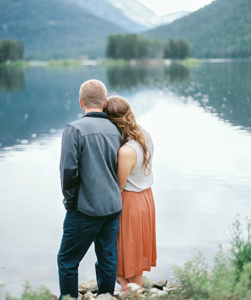 Savoring moment for couple in Colorado Rockies