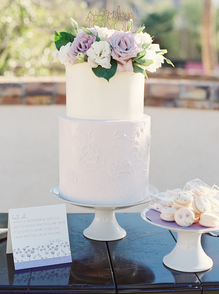 Simple rose pastel wedding cake 