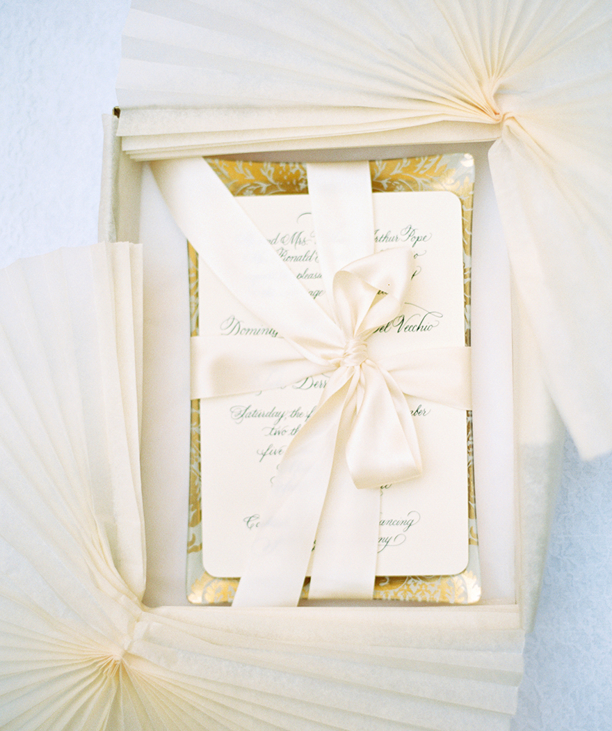 Elegant silk wedding invitation
