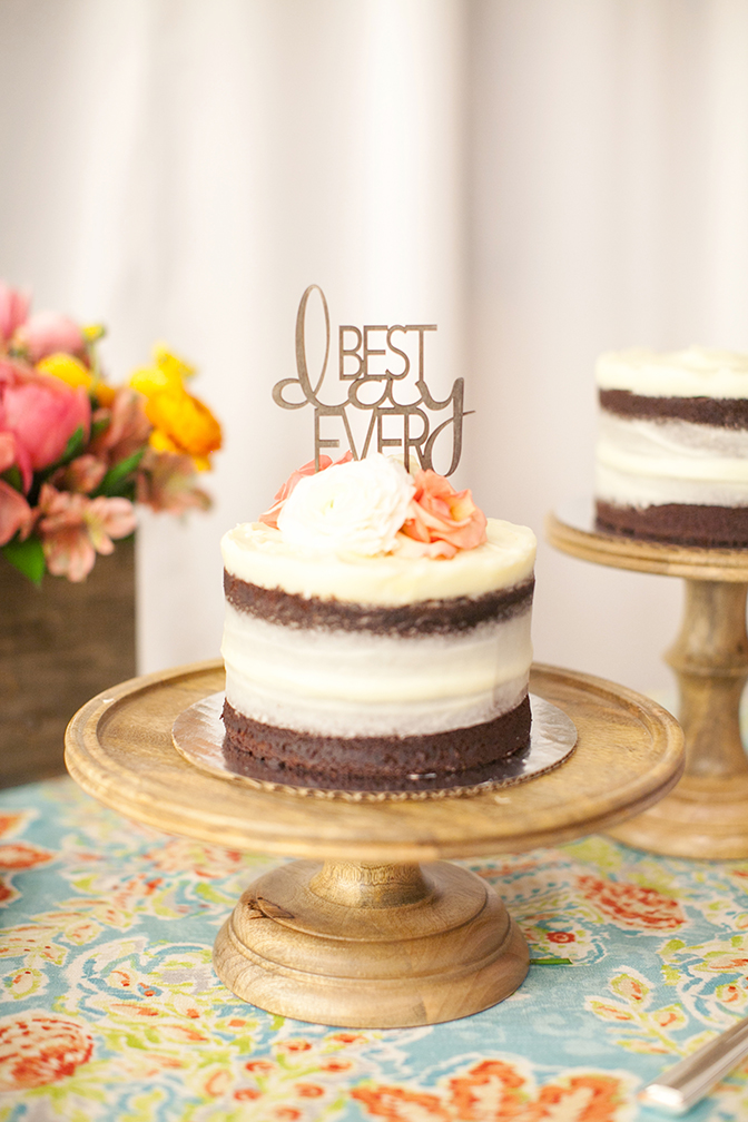 Pretty little naked cake for a sweet wedding reception!
