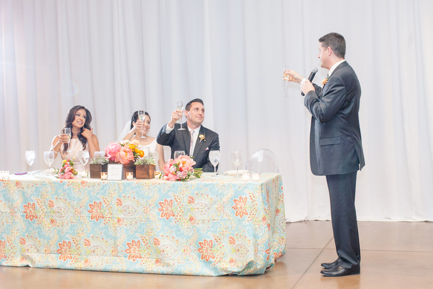 Raise a glass during the toasts at the wedding reception!