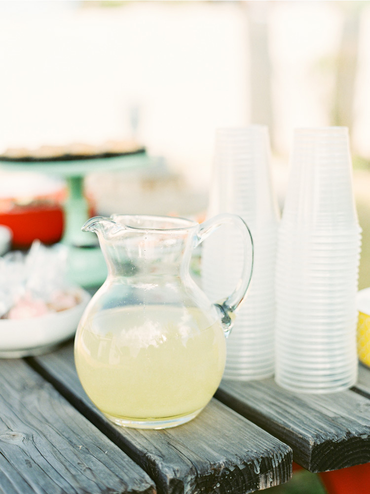 Pitcher of fresh squeezed lemonade.