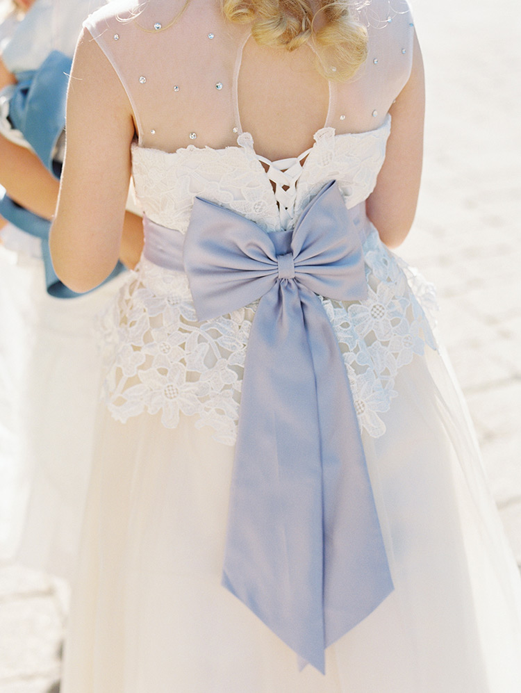 tull & lace flower girl dress with a satin sash