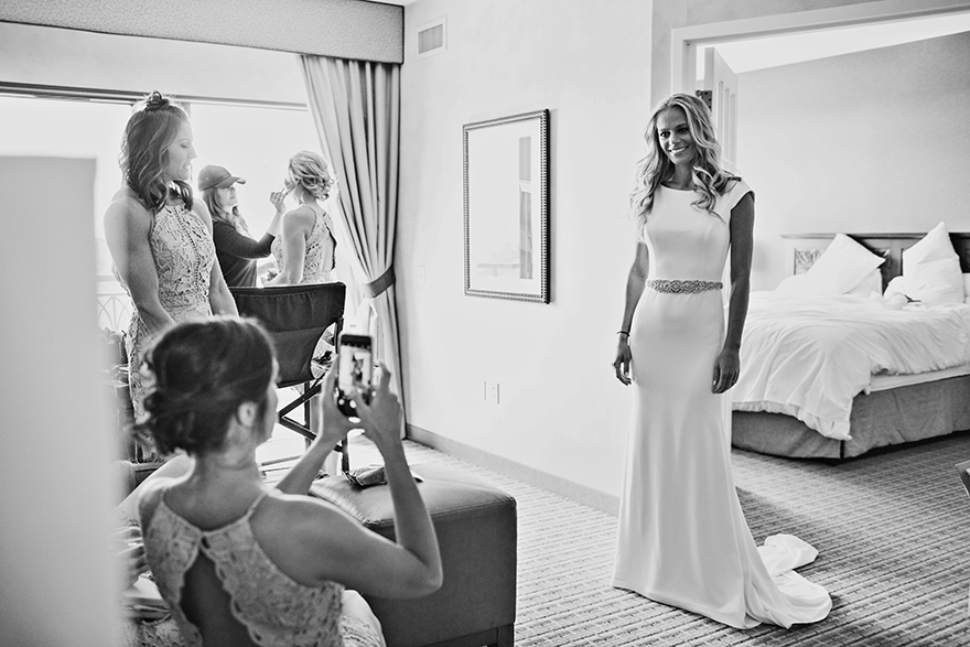 elegant bride in a sleek gown