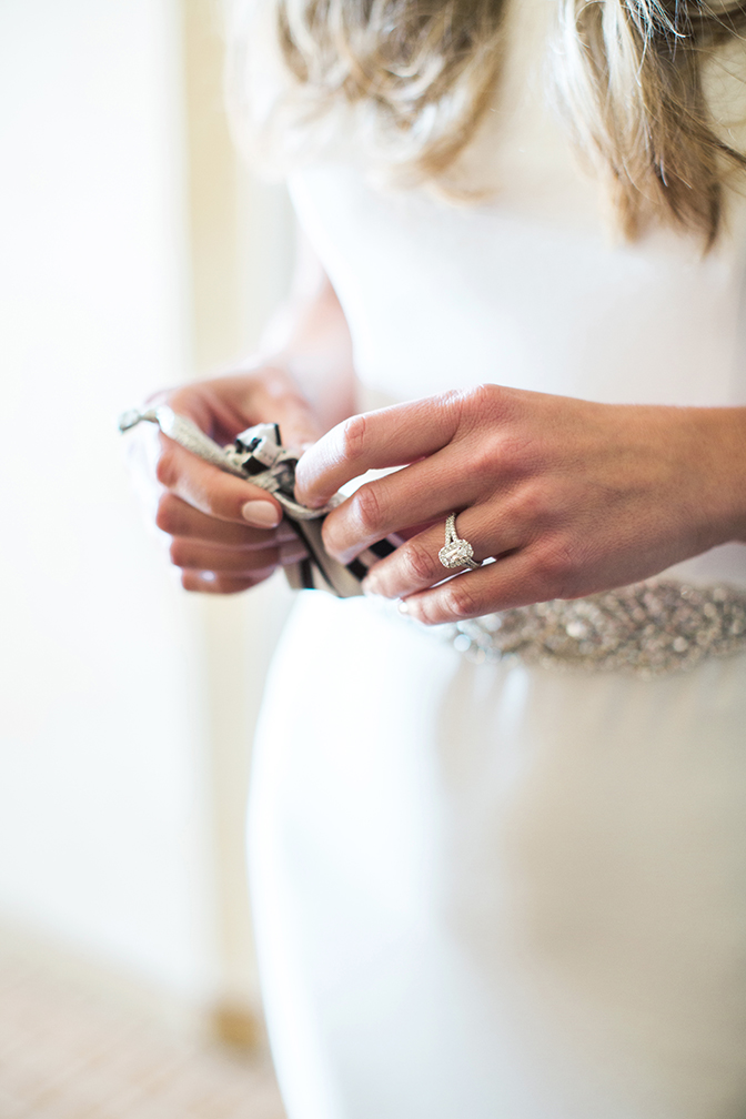 finishing touches for the bride