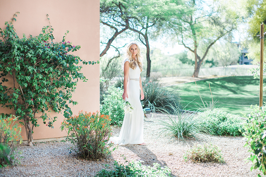 elegant bride in a sleek gown