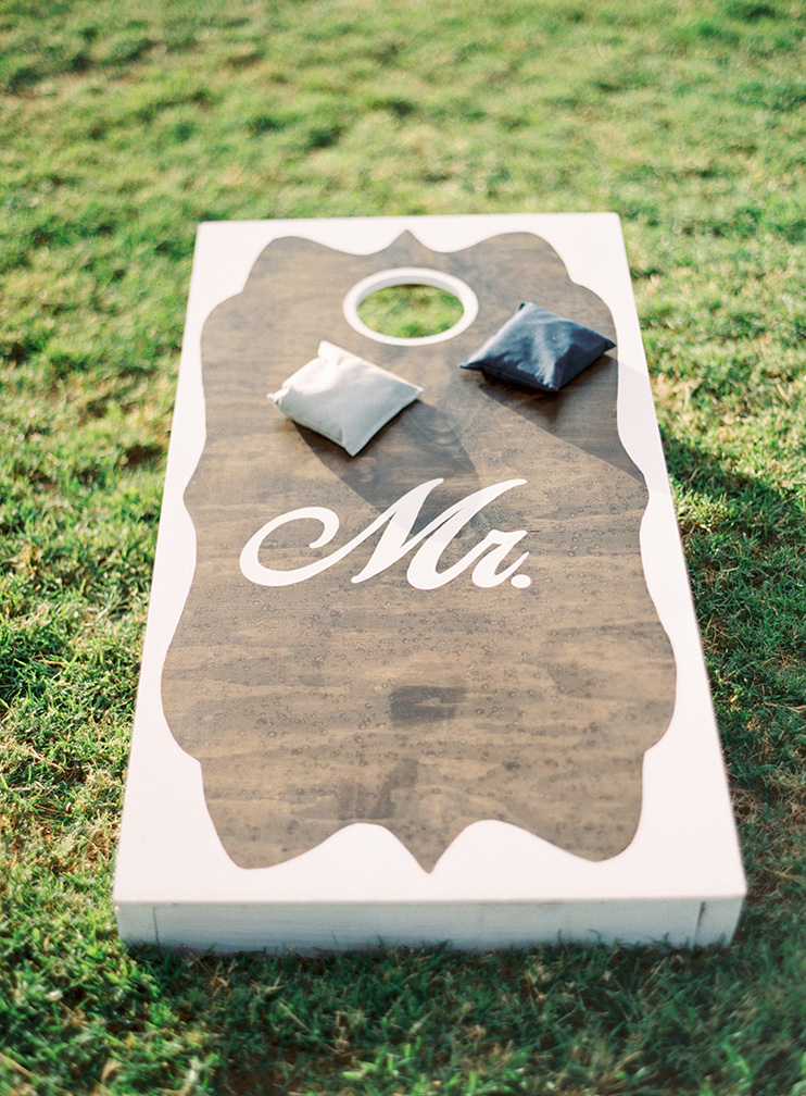 cornhole at a wedding reception