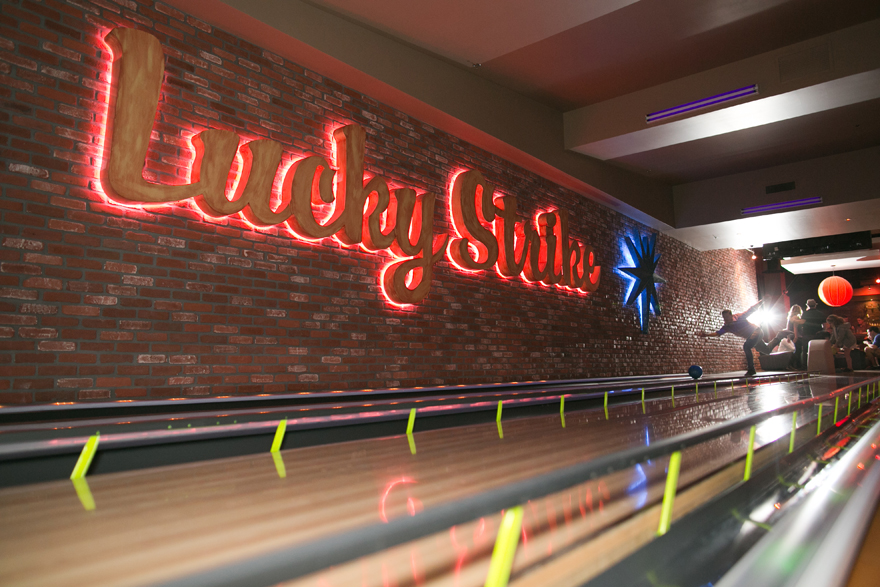 retro styled bowling alley