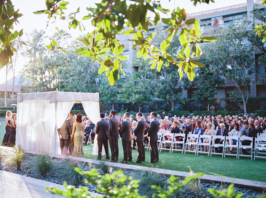 outdoor wedding ceremony, chuppah
