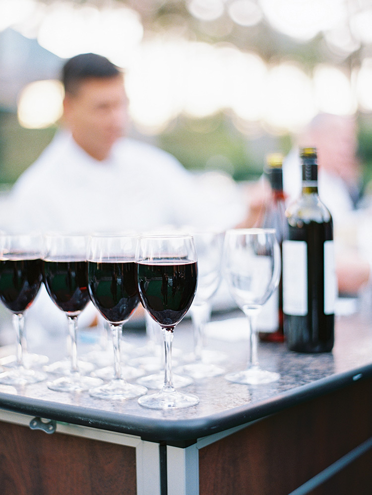 wine waiting for wedding guests