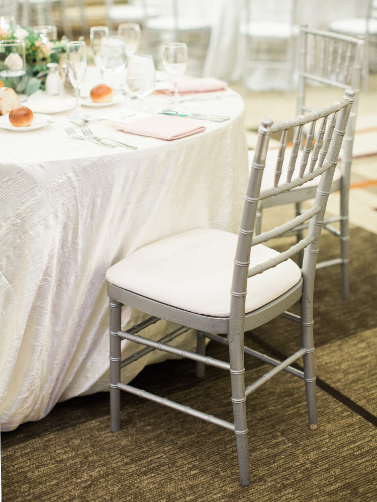 ballroom wedding reception with peach & blush details