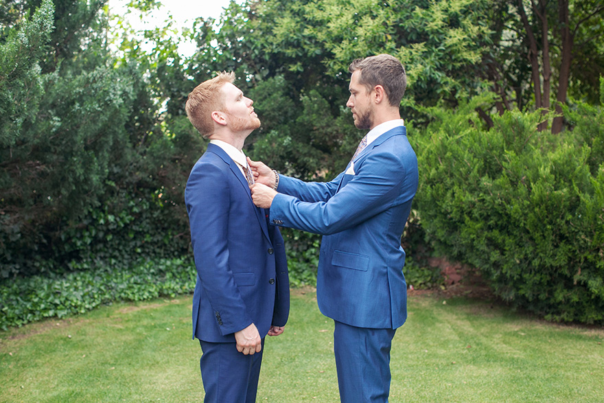 finishing touches for the groom