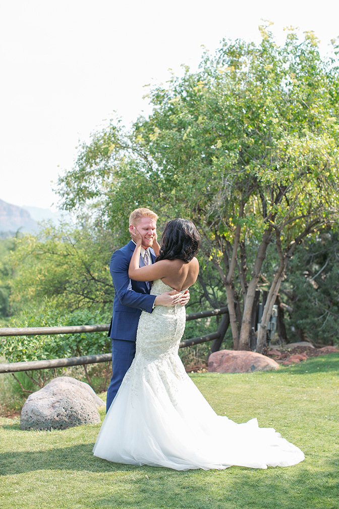 first look for a Sedona wedding