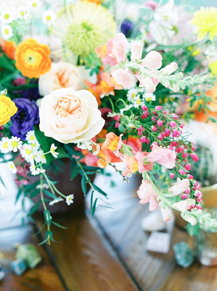 Vivid flowers for a boho reception