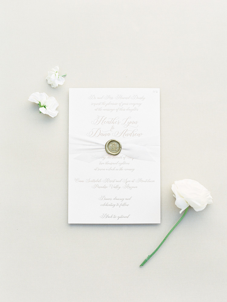 wedding invitation with hand-lettering