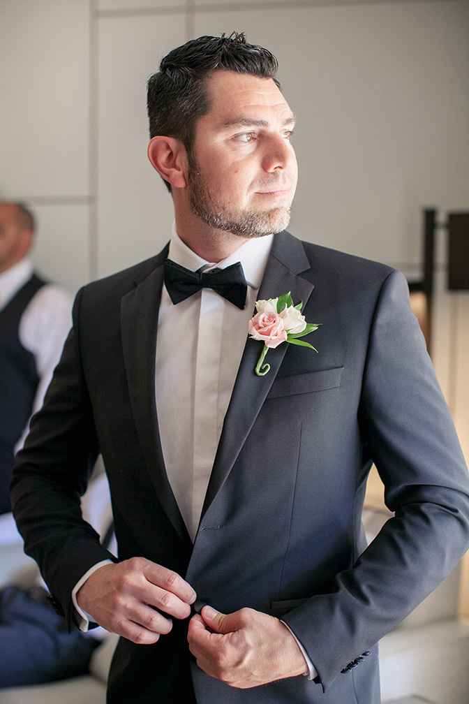 finishing touches for the groom