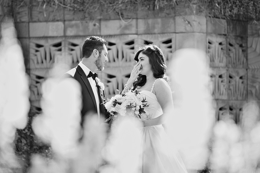 bride & groom's first look at Arizona Biltmore