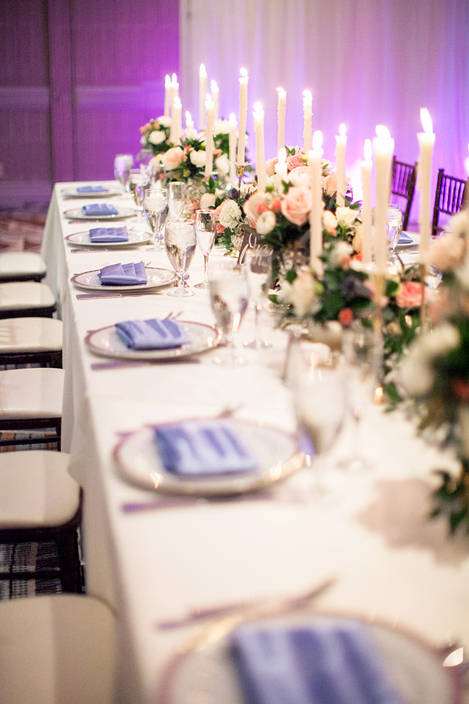 candlelit wedding reception