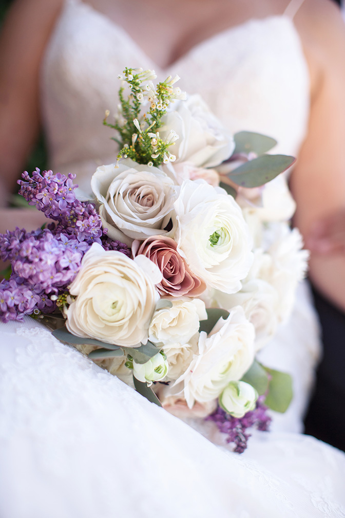 purple & white bouquet