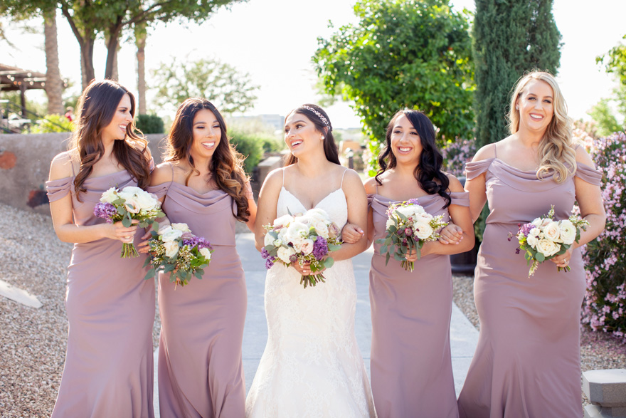 bridesmaids in pale purple