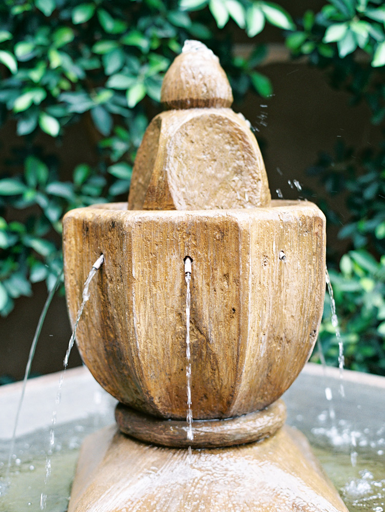 Splashing water fountain. Outdoor decor