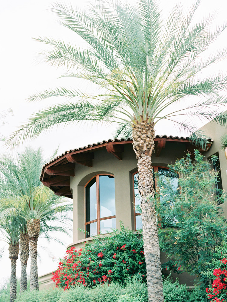 Exterior of the Paradise Valley Country Club, complete with palm trees