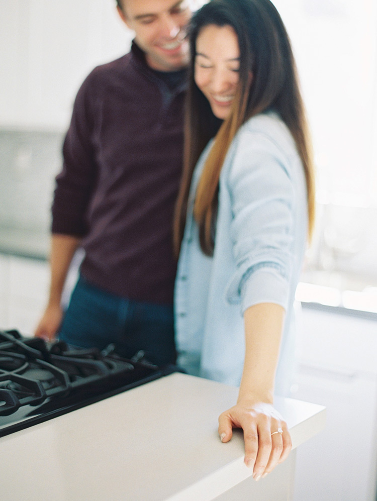 engagement photo shoot at home