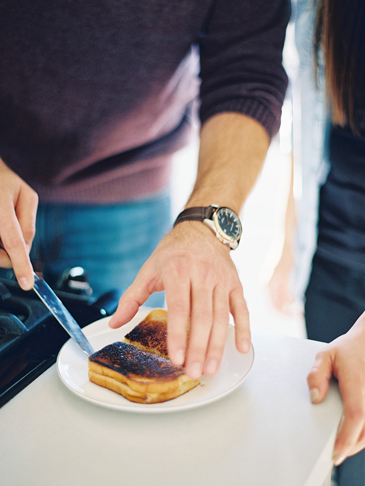 engagement photo shoot at home