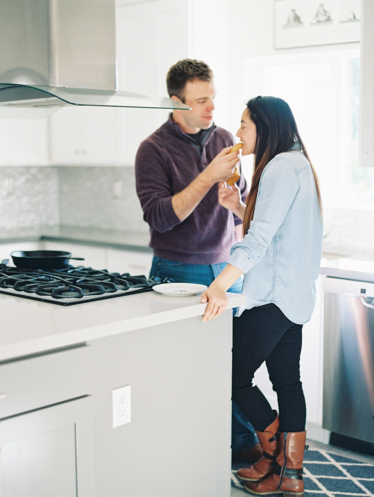 engagement photo shoot at home