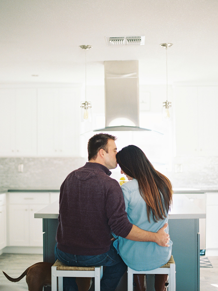 engagement photo shoot at home
