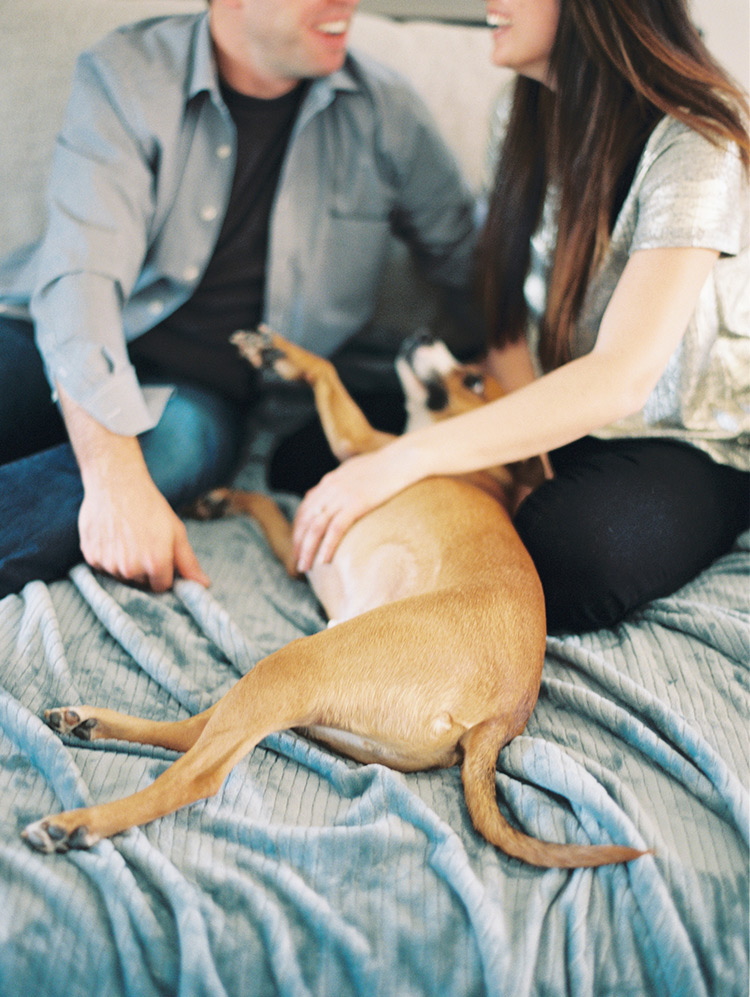 engagement photo shoot at home