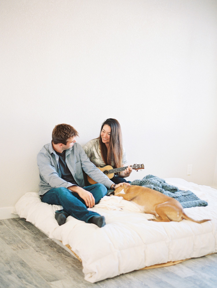 engagement photo shoot at home