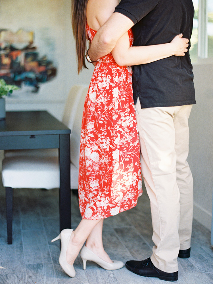 engagement photo shoot at home