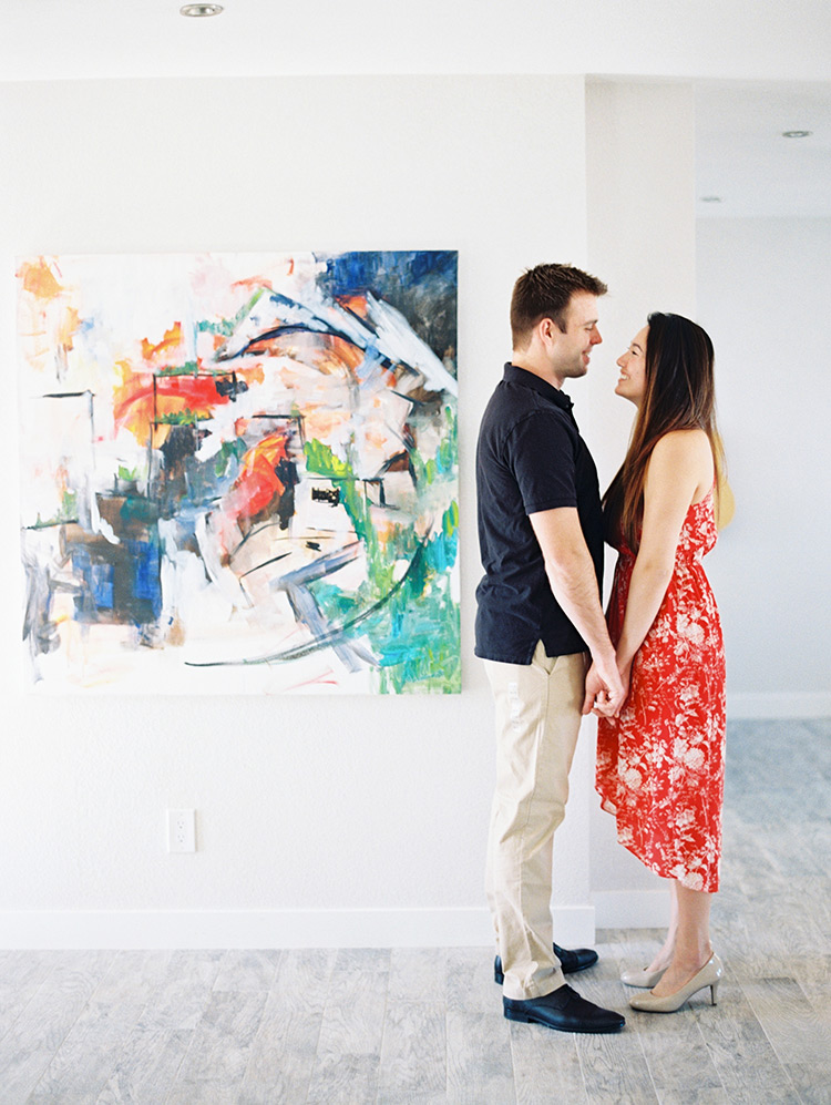 engagement photo shoot at home