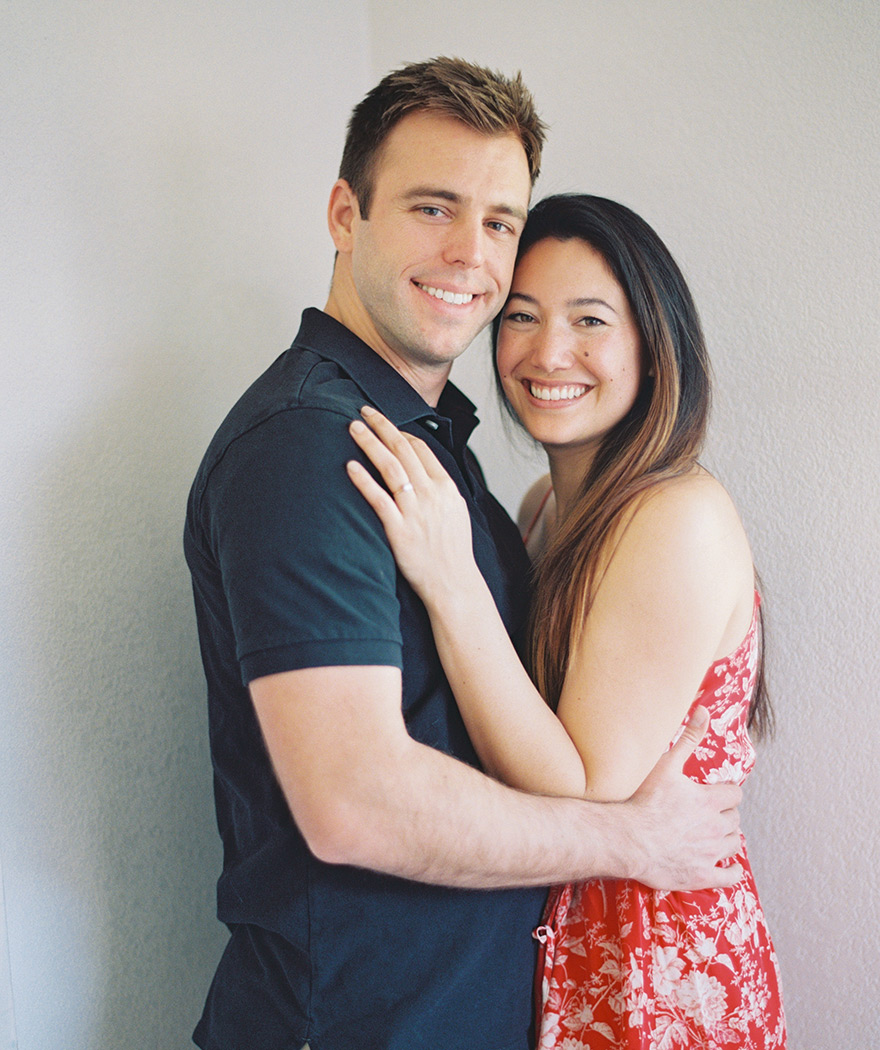 engagement photo shoot at home