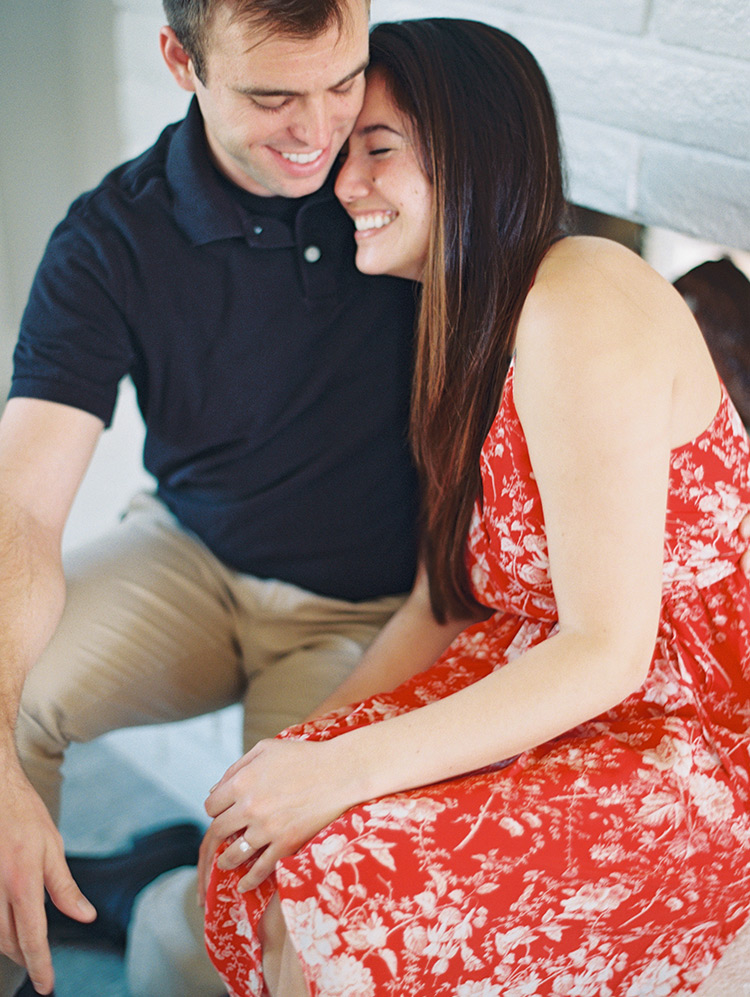 engagement photo shoot at home