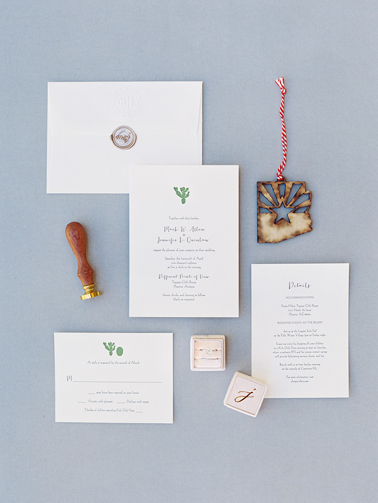 whimsical desert themed wedding invitation