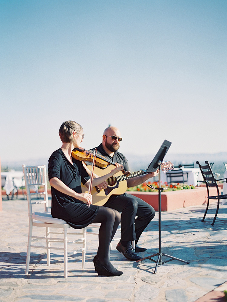 outdoor wedding ceremony musicians