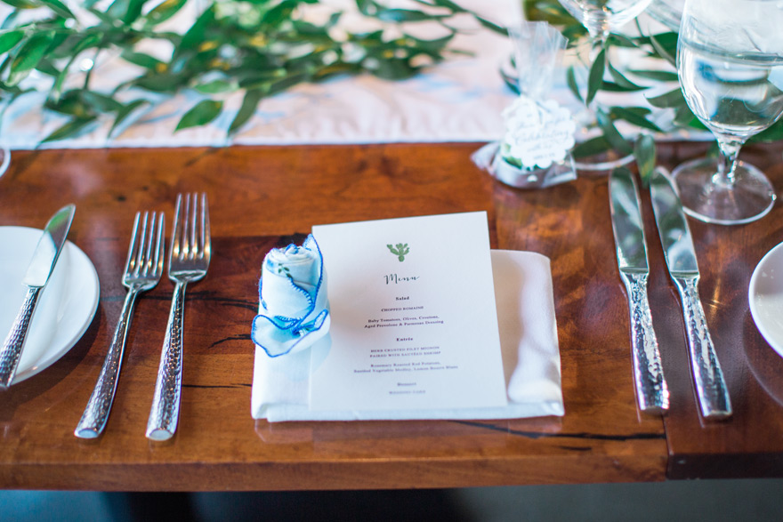 whimsical desert-themed wedding menu