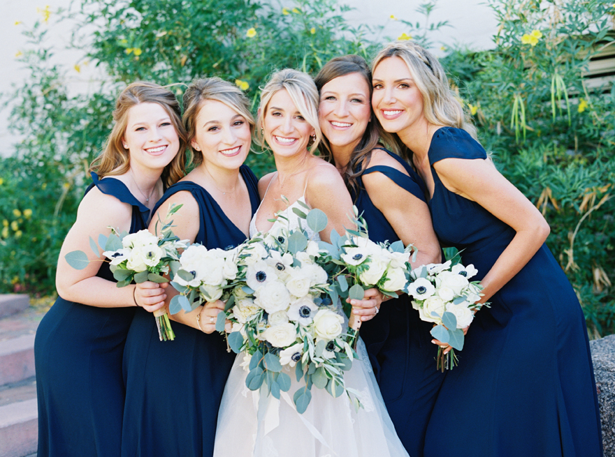 bridesmaids in royal blue