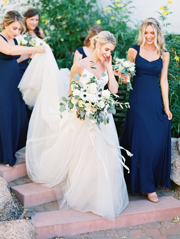 bridesmaids in royal blue
