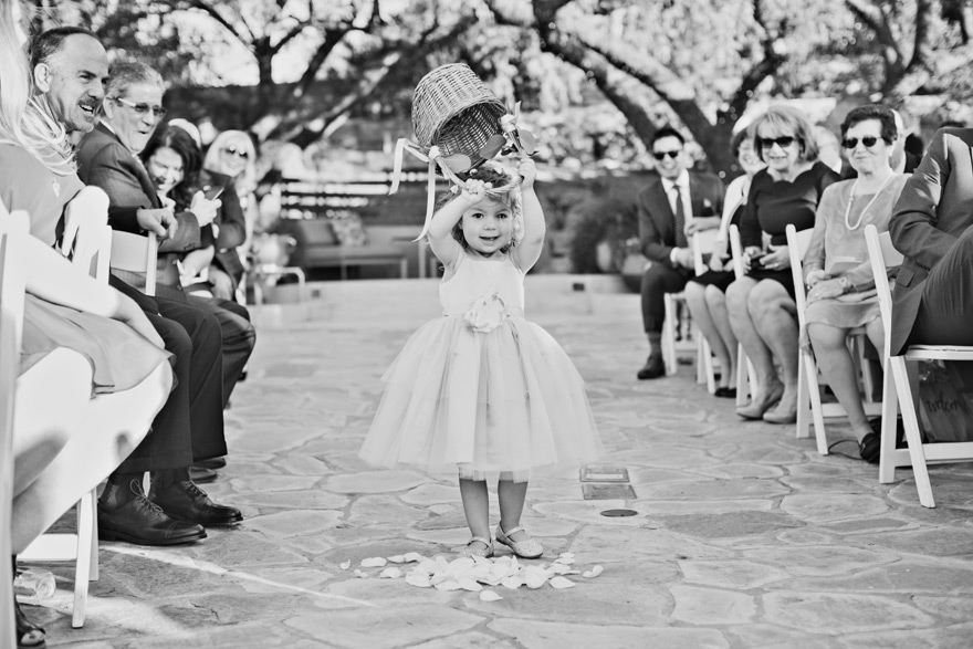 flower girl upends her basket