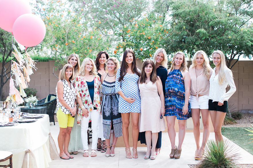 stylish guests at a baby shower