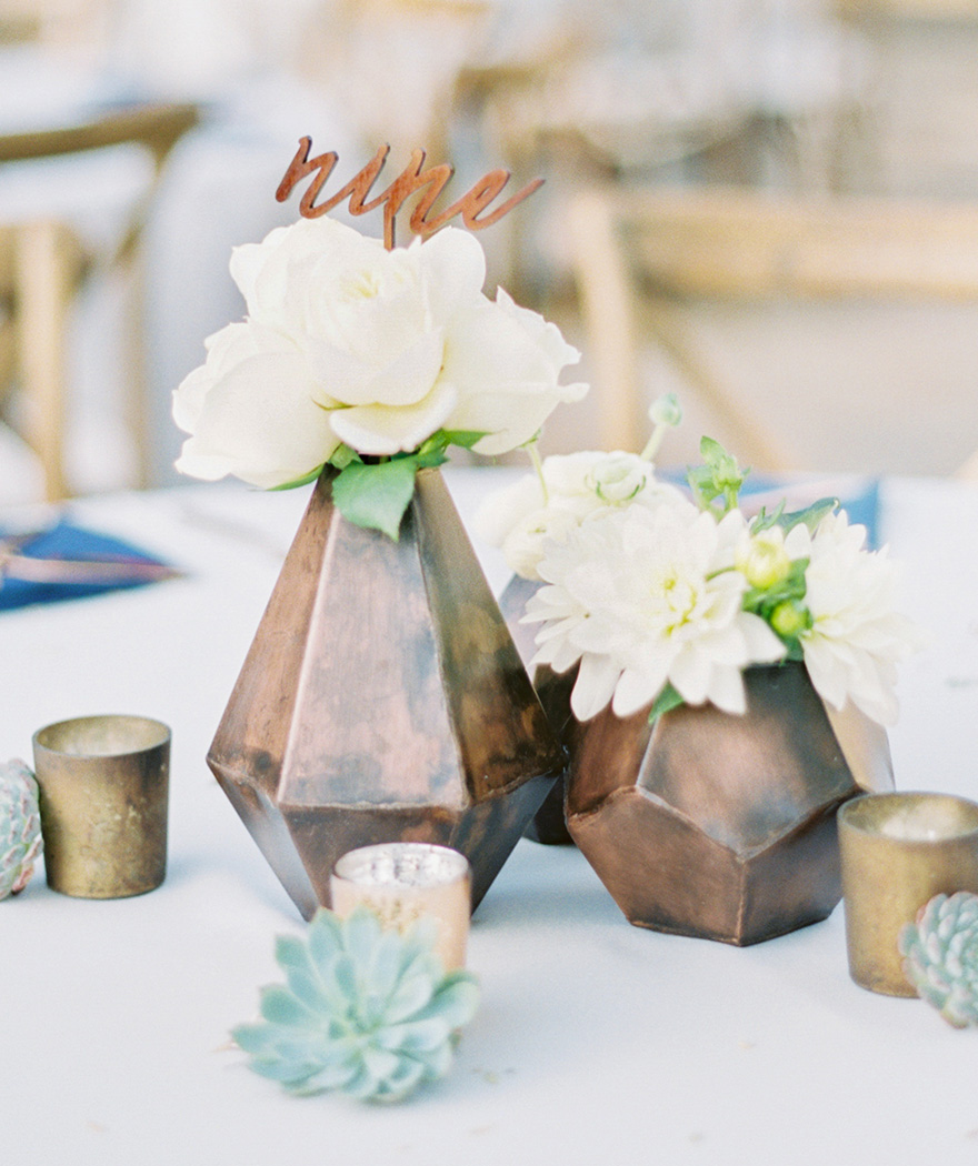white flowers and succulents, reception decor