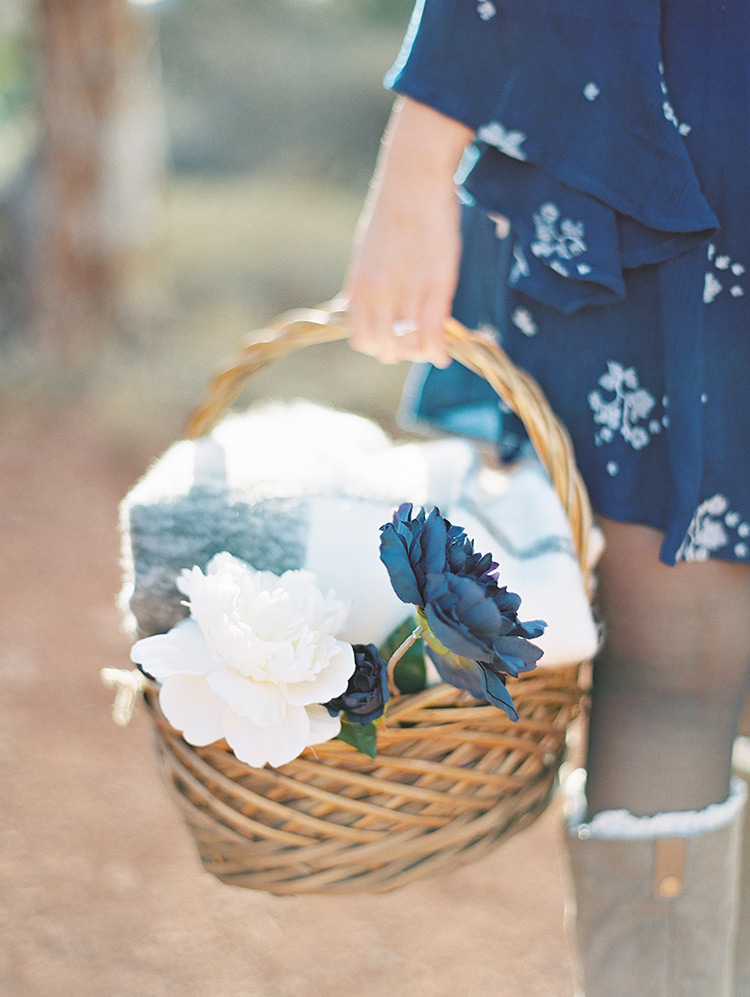 Picnic basket for engagement shoot
