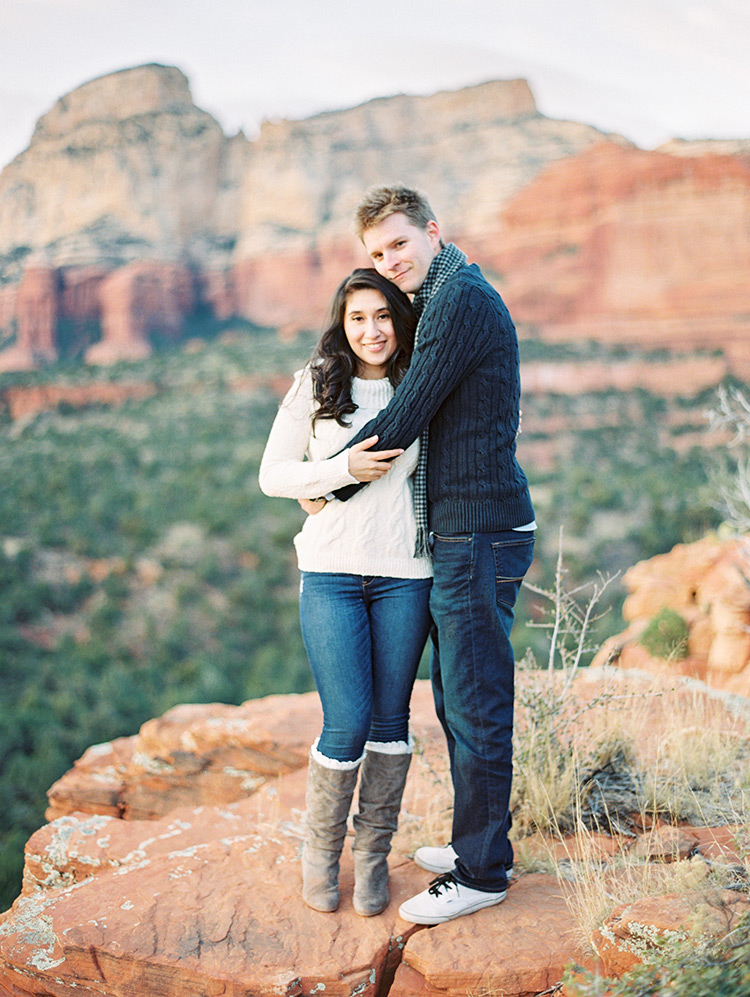 winter engagement shoot style