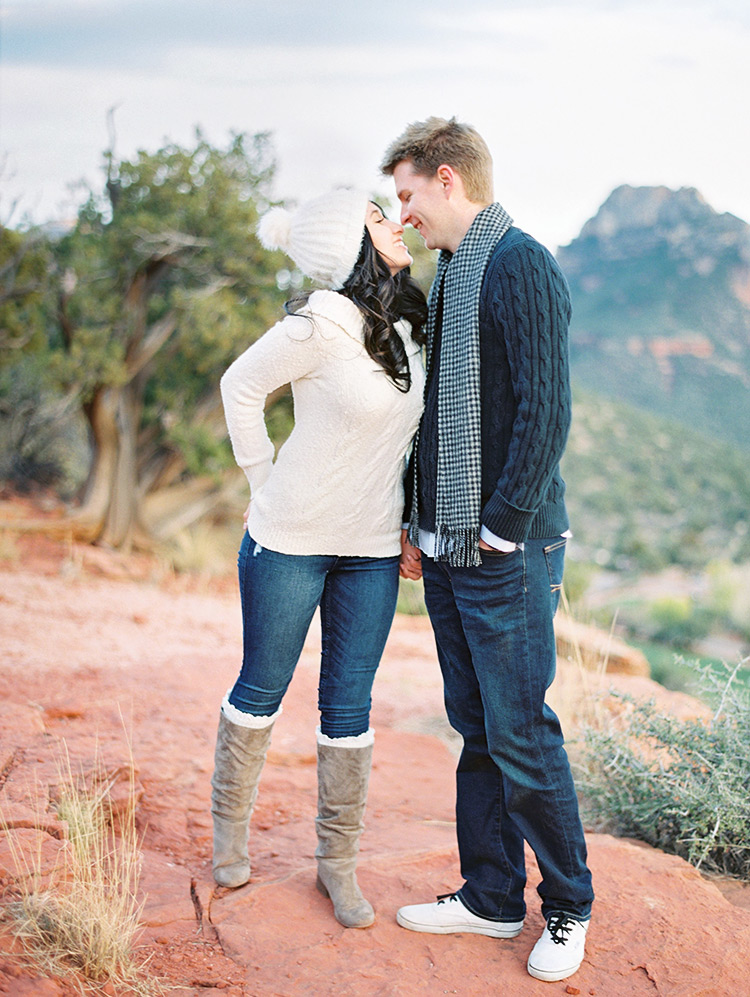 winter engagement shoot style