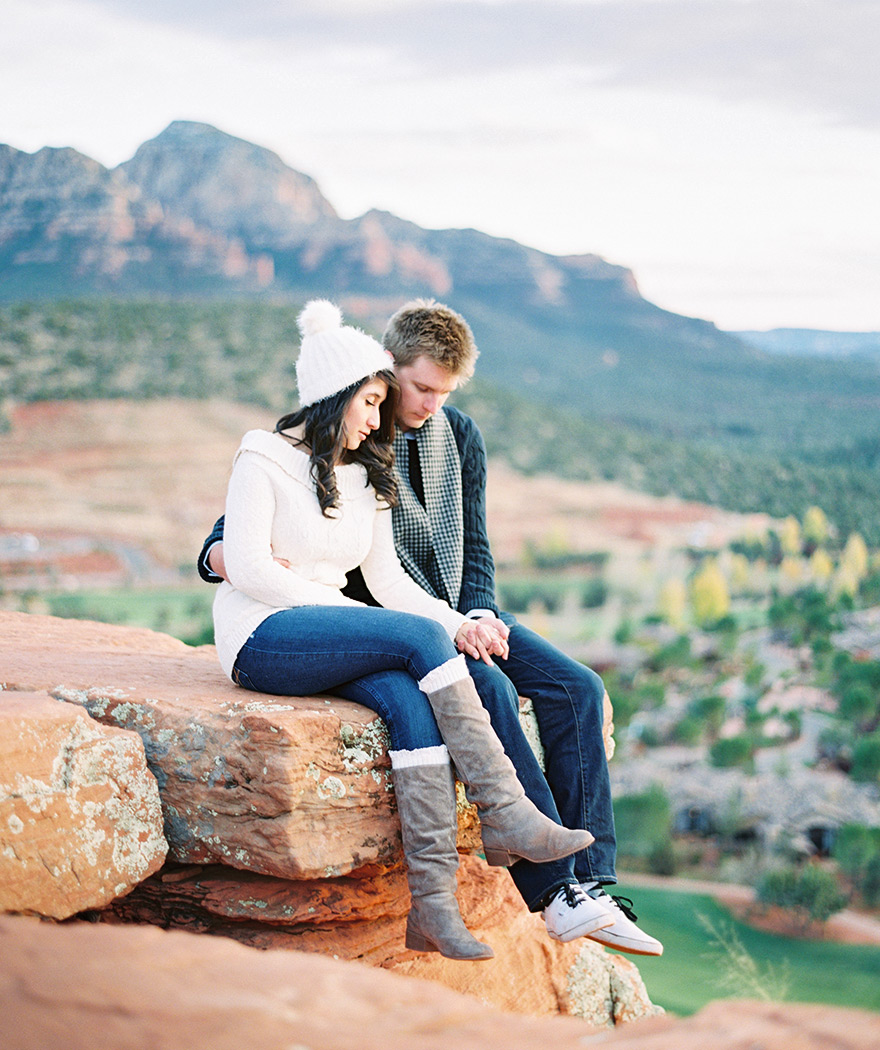 Rachel's Knoll Sedona winter engagement photos